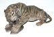 Dahl Jensen Figurine, Tiger with leg of venison