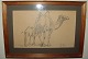 Carl Johan 
Bonnesen 
Tegning fra 
1907 af Kameler 
fra Hamborg. 
Ramme mål 
31x24cm og 
tegning måler 
...