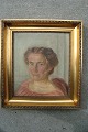 Gustav Bachmann 
(1878-1950):
Portræt af 
kvinde 1919.
Olie på plade.
Usigneret
Bagpå skrevet 
...