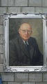Alfred V. 
Jensen 
(1891-1981):
Portræt af 
herre med 
frimurernål på 
reverset 1949.
Olie på ...