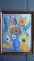 Carlo Bolt (20 
årh):
Blomster i blå 
vase 1947.
Pastel på 
papir.
Sign.: C. 
Bolt.
Bagpå ...
