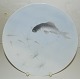 Royal Copenhagen art nouveau plate with fish decoration