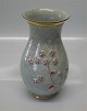 Royal Copenhagen Craquelé, (Crackelure)473-3242 RC Grey vase with red flower in 
relief 18 cm