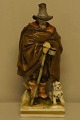 Capodimonte porcelænsfigur. Vagabond med hund. Overglasur.