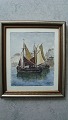 C. Nielsen (20 
årh):
Sejlskibe i 
havn 1953.
Akvarel på 
papir.
Sign.: 
CNielsen - 53.
34x29 ...