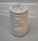 Kgl. vase fra 
Royal 
Copenhagen 3287 
Kgl. Hvid vase 
med relief 
(fisk) og låg 
13 cm Arno ...