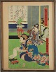 Kunisada, 
1800-tallet, 
træsnit, 2 
kvinder i 
interiør.
I god stand. 
Måler 35x24 cm.