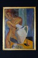 Oil on board, 
portrait of 
naked woman, 
unsigned, 
unknown artist. 
Approximately 
1930. Measures 
...