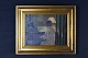 Aage Jessen, 
born near 
Viborg 1876, 
died 1961.
Interior with 
woman reading. 
Signed Aage 
Jessen. ...