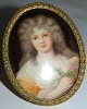 19. århundrede: Miniature portræt på porcelæn af ung kvinde