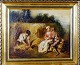 Unknown artist, 
19 c. Oil on 
canvas. 
Romantic couple 
in summer 
landscape.
In good 
condition. ...