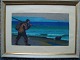 Lars Nielsen 
(1893-1965):
gående fisker 
på stranden 
1959.
Pastel på 
papir.
Sign.: Lars 
...