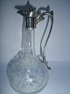 Glass decanter 
with pewter 
crew and 
sandblasted 
pattern, 
France, approx. 
1920.
28cm. high and 
...