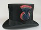 Top hat, 19th 
century, 
England. In 
moleskin&nbsp;with 
black silk 
ties. With 
rosette. 
Provenance: ...