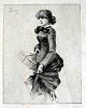 Boutet, Henri 
(1851 - ?) 
Frankrig: En 
ung kvinde med 
en pakke. 
Radering. 
Signeret.: H. 
B. 19 x ...