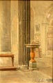 Italiensk 
kunstner 19. 
årh. : 
Kirkeinteriør. 
Akvarel. 
Signeret.: G. 
Varaesi. 54 x 
35 cm.