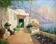 Ubekendt 
kunstner (20. 
&aring;rh.) 
Parti fra 
Sicilien, 
Italien. Olie 
p&aring; 
l&aelig;rred. 
...