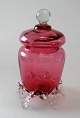 Jar in 
ruby-colored 
glass, 20th 
century. Odense 
Glassworks