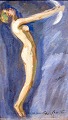 Bonnen, Folmer 
(1885 - 1960) 
Denmark: Nude 
woman with a 
white dove. 
Gouache on 
cardboard. 
Signed ...