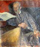 Sørensen, Ejler 
(1869 - 1953) 
Danmark: 
Portræt af en 
læge. Olie på 
lærred. 
Signeret.: 
Monogram ...