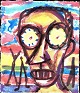 Gislason, Jon 
(1955-): 
Komposition. 
Portræt. 
Akvarel på 
papir. Sign. 
Jon Gislason - 
91. 30 x 25 ...