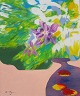 Keiko, Ryu 
(1932 -) Japan: 
Flower. Oil on 
canvas / board. 
Sign .: K. Ryu. 
45 x 37 cm. 
With ...