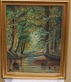 S. Nielsen?? 
(illegible 
signature), oil 
on canvas.
Forest scene
Sign: 
Illegible ...