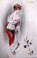 Fransk erotisk postkort 1910 - 1920. La Col&egrave;re. Udformet af L. Vallet. 13 x 9 cm. Trykt i ...