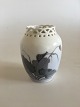 Royal Copenhagen Art Nouveau Segle Vase med gennembrudt top No 1883/223