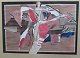 Troelstrup, 
Bjarne Winther 
(1934 - ) 
Danmark: 
Collage. 
Papircollage. 
Signeret. Bj. 
W. Troelstrup 
...