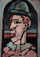 Unknown artist, app. 1920. Clown Portrait.
