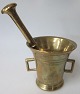 Danish antique 
brass mortar 
and pestle, 
19th century. 
With two 
handles. H .: 
10.5 cm. Length 
...