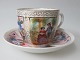 Tysk porcelæns 
kop med 
bemalinger, 19. 
årh. Med 
underkop. Kop 
dekoreret med 
blomster og 
musik ...