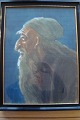 Ubekendt 
kunstner (19/20 
årh):
Profilportræt 
af gammel mand 
med langt skæg.
Akvarel på ...