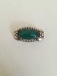 Georg Jensen Sterling Silver Brooch No 223 with Green Agate