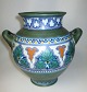 Gauda vase, 
Holland. 20. 
&aring;rh. Art 
deco. Vase med 
to hanke. Lys 
begitning med 
overmalinger 
...