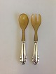 Georg Jensen 
Lily of the 
Valley Sterling 
Silver Salad 
Set with Horn 
No 108. The 
horn is worn, 
...