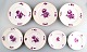 Royal Copenhagen 7 antique purple flowers plates.