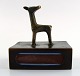 Ystad brons, Art deco match box holder in patinated bronze.
