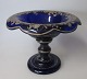Glas skål i 
cobolt blåt 
glas med emalje 
dekoration, 
Tyskland, o. 
1900. Rund fod, 
profileret ...