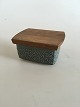 Bing & Grondahl 
Kronjyden Green 
Azur Butter Box 
with Wooden 
Lid. Measures 
11 cm / 4 21/64 
in. x ...