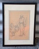 Tegning med 
motiv af mand 
med pige. Frans 
Schwartz  
(1850-1917)
H. 27 cm. B. 
20 cm.
Varenr.: ...