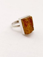 Sterling slv ring med rav