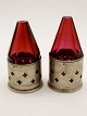 Salt og peber 
cranberry glas 
og pletsølv H. 
7 cm. Nr. 
278348