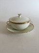 Bing & Grondahl 
Aakjaer Cream 
Soup Cup with 
Lid and Saucer 
No 247. Creme 
with Gold 
Border. In ...