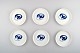 Bing & Grondahl 
Blue Koppel, 6 
pcs. Round 
bottle holders 
/ small 
platters # 361.
Designed by 
...