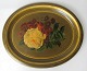 Schwarz Metall 
Tablett, 19. 
Jh. Mit Rosen 
Bemalungen