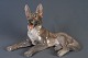 Porcelænsfigur: 
Dahl Jensen, 
Schäferhund, h: 
16 cm