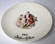 Plate, 
Christmas Eve, 
1912, with 
Santa Claus 
handing out 
presents. 
Germany. 
Faience. 
Decorated. ...