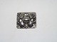 Square silver brooch with flowers and leaves from 1950-1960